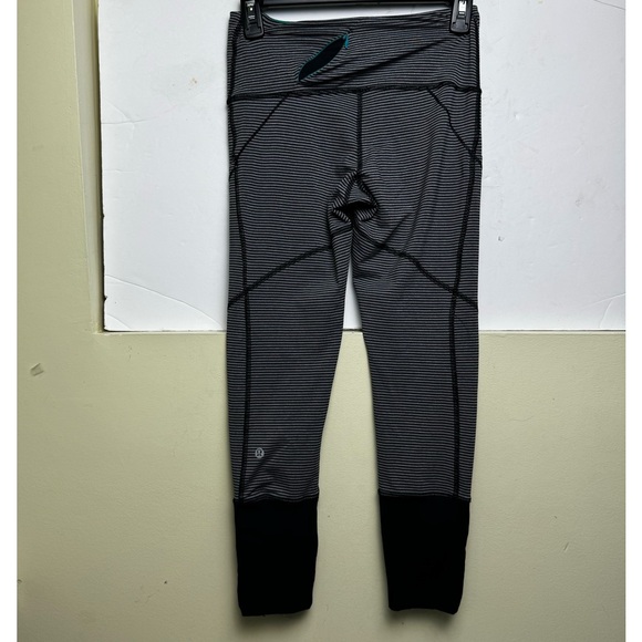 Lululemon Rebel Runner Crop Mini Stripe Ankle Zip Reflective High Waist Pockets - Picture 4 of 16